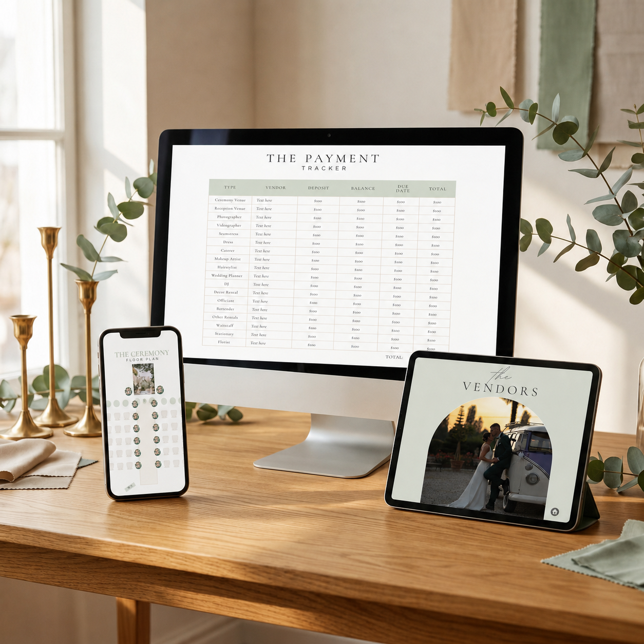 Templates on desktop, tablet and phone